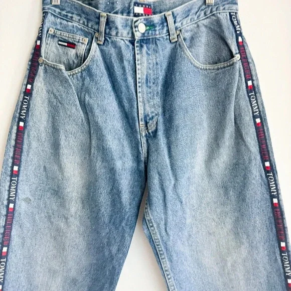 Vintage Tommy Hilfiger Patch + Side Detail Relaex Fit Jeans 33/34 - Picture 2 of 7